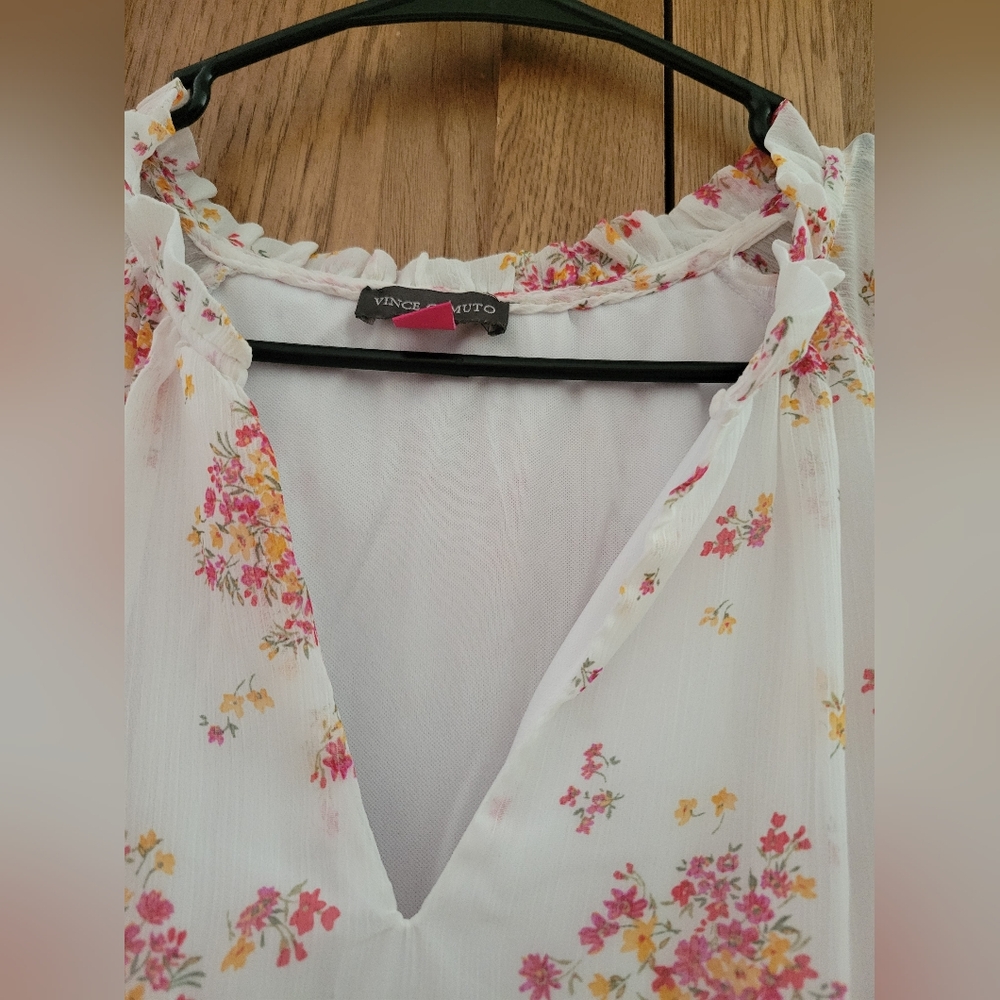NWT Vince Camuto XXL White Floral Print Dress - Picture 7 of 12